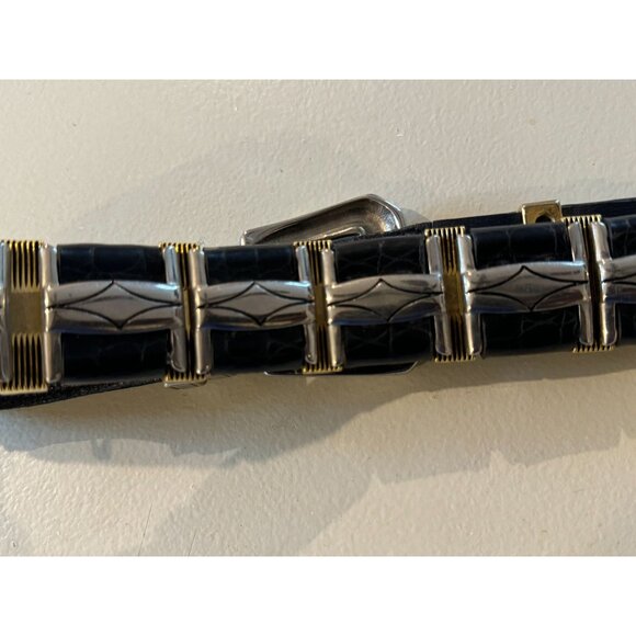 Nanni Italy Size 36 Stunning Black Leather Belt main image 5